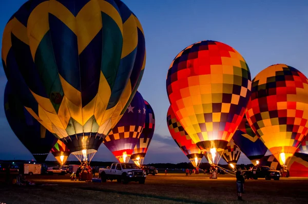Battle Creek Michigan Usa July 2017 Hot Air Balloons Glow — Stock Photo, Image