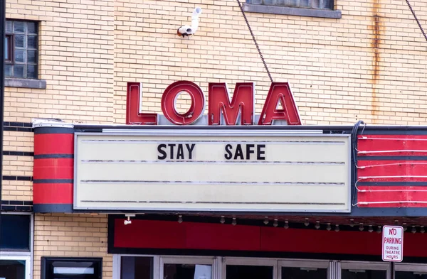 Coloma Usa April 2020 Closed Theater Empty Due Covid Stay — Stock Photo, Image