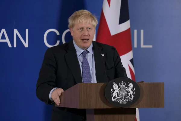 Primer Ministro Británico Boris Johnson Dirige Una Conferencia Prensa Durante —  Fotos de Stock