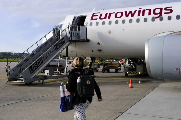 Airplane Eurowings Airlines Company Sits Tarmac Stuttgart Airport Germany Oct — Stockfoto