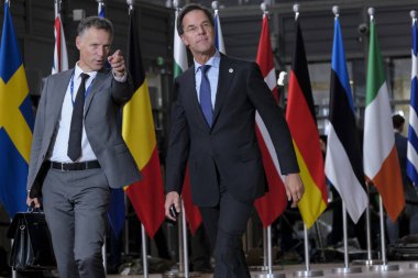 Hollanda Başbakanı Mark Rutte, 17 Ekim 2019 'da Brüksel, Belçika' daki Avrupa Konseyi 'nde yapılacak Avrupa Zirvesi' ne katılmak üzere ülkeye geldi.. 