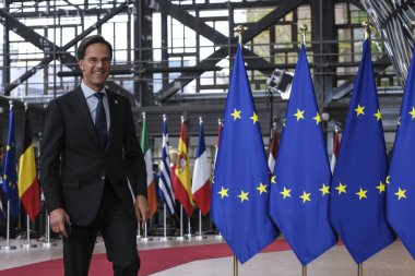 Hollanda Başbakanı Mark Rutte, 17 Ekim 2019 'da Brüksel, Belçika' daki Avrupa Konseyi 'nde yapılacak Avrupa Zirvesi' ne katılmak üzere ülkeye geldi.. 