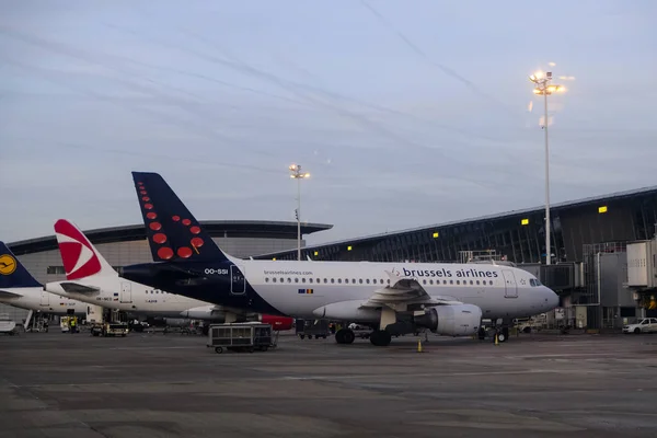 Avion Brussels Airlines Siège Sur Tamrac Bruxelles Belgique Octobre 2019 — Photo