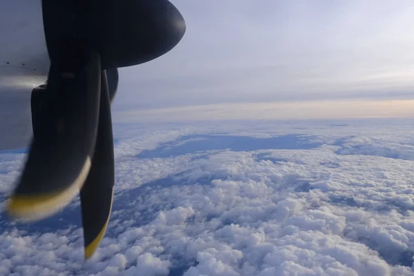 Egy Aiplane Repül Felhők Felett Brüsszelben Belgiumban Október 2019 — Stock Fotó