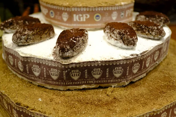 Panforte Tuscany Cukrászsütemény Sienában Olaszországban 2019 Október — Stock Fotó