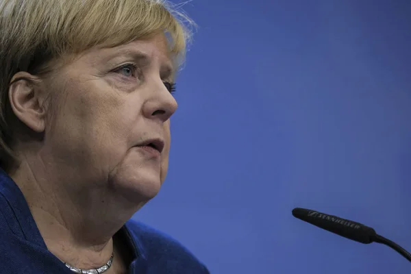 Bruselas Bélgica Octubre 2019 Angela Merkel Canciller Alemania Una Conferencia — Foto de Stock