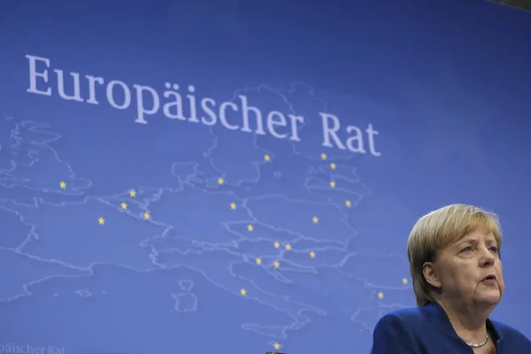 Bruselas Bélgica Octubre 2019 Angela Merkel Canciller Alemania Una Conferencia —  Fotos de Stock