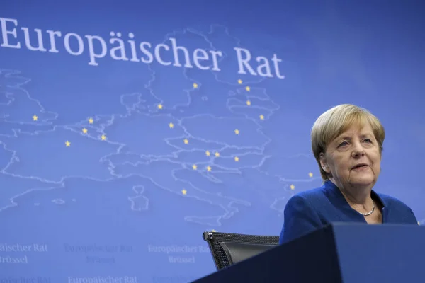 Bruselas Bélgica Octubre 2019 Angela Merkel Canciller Alemania Una Conferencia — Foto de Stock