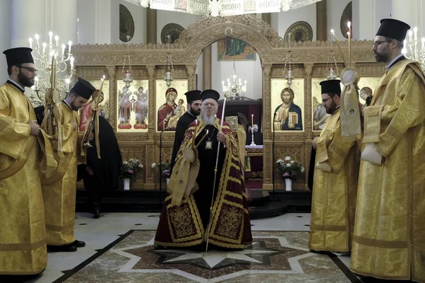 Brussel November 2019 Oecumenische Patriarch Bartholomeus Houdt Een Mis Heiligen — Stockfoto