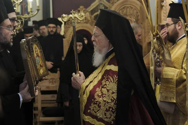 Bruxelles Belgique Novembre 2019 Patriarche Œcuménique Bartholomée Célèbre Une Messe — Photo