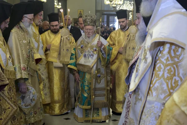 Bruxelles Belgique Novembre 2019 Patriarche Œcuménique Bartholomée Célèbre Une Messe — Photo