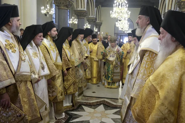 Brussel November 2019 Oecumenische Patriarch Bartholomeus Houdt Een Mis Heiligen — Stockfoto