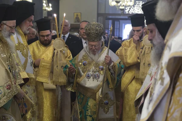 Bruselas Bélgica Noviembre 2019 Patriarca Ecuménico Bartolomé Celebra Una Misa — Foto de Stock