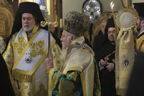 Bruselas Bélgica Noviembre 2019 Patriarca Ecuménico Bartolomé Celebra Una Misa — Foto de Stock