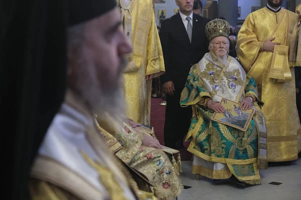 Brussels Belgium November 2019 Ecumenical Patriarch Bartholomew Holds Mass Saints — Stock Photo, Image