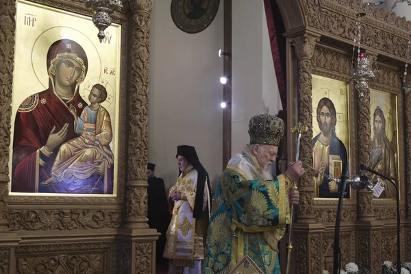 Brüssel Belgien November 2019 Ökumenischer Patriarch Bartholomäus Hält Eine Messe — Stockfoto