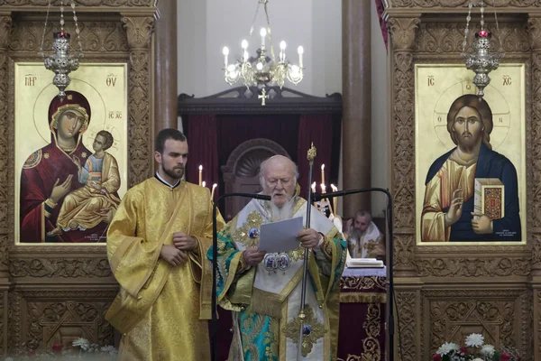 Brussels Belgium 2019 총대주교 바르톨로뮤가 대천사들 미카엘 가브리엘 정교회 성당에 — 스톡 사진
