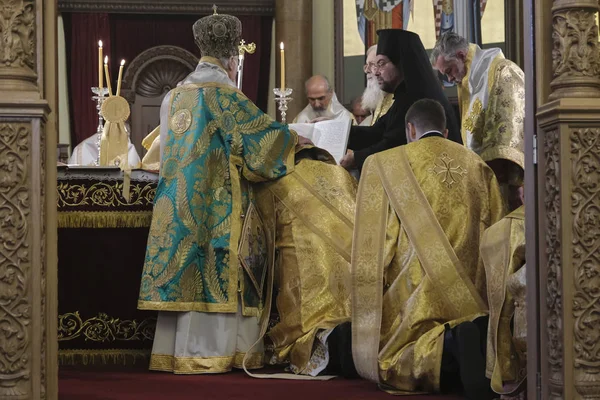Bruxelas Bélgica Novembro 2019 Patriarca Ecumênico Bartolomeu Realiza Uma Missa — Fotografia de Stock