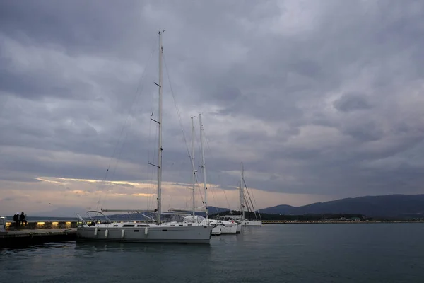 Volos Greece Nov 2019 Boats Yachts Marina Volos — Stock Photo, Image