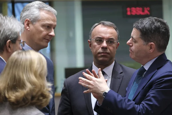 Reunión de los Ministros de Hacienda del Eurogrupo en Bruselas, Bélgica . — Foto de Stock