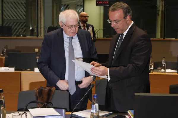 Reunión de los Ministros de Hacienda del Eurogrupo en Bruselas, Bélgica . — Foto de Stock