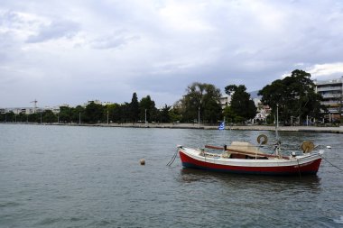 20 Kasım 2019 'da Yunanistan' da Volos 'un güvertesinde bir gemi.