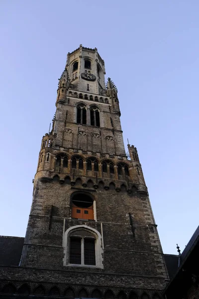 View Belfry Bruges Which Medieval Bell Tower Centre Bruges Belgium — Stock Photo, Image