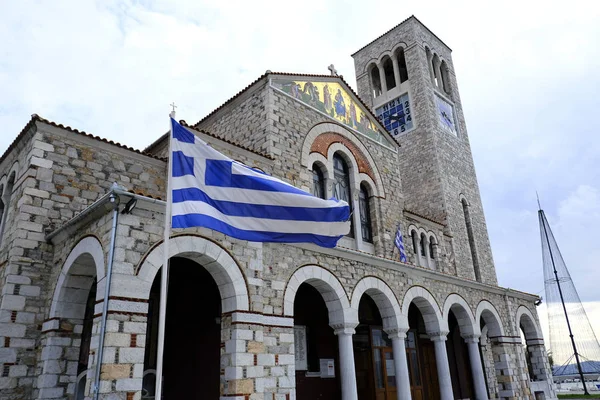 Pohled Exteriéru Ortodoxní Kostel Konstantinose Volosu Řecko Listopadu 2019 — Stock fotografie