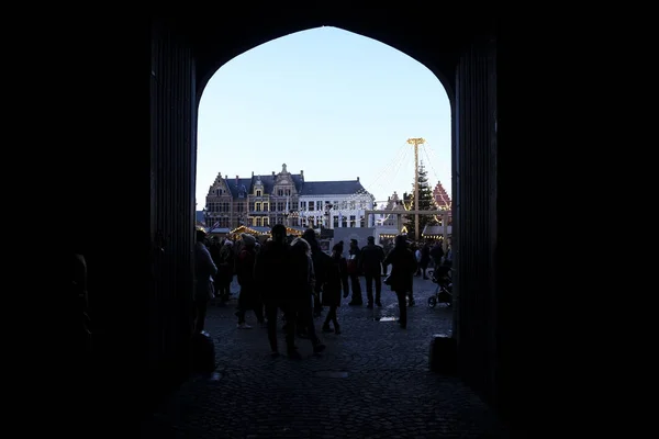 Caminata Multitudinaria Mercado Navidad Brujas Bélgica Noviembre 2019 —  Fotos de Stock