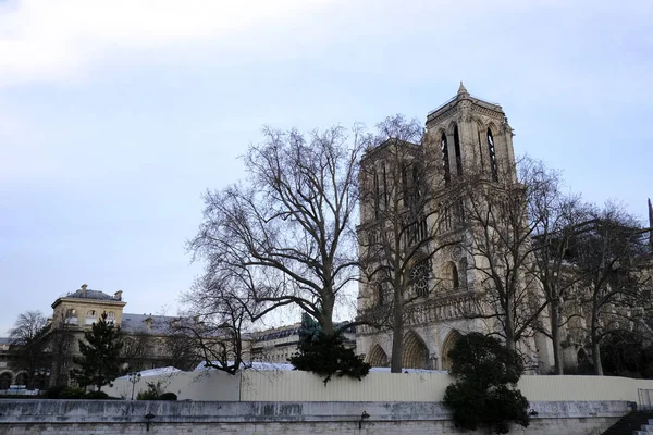 Parigi Francia Dicembre 2019 Veduta Della Cattedrale Notre Dame Parigi — Foto Stock