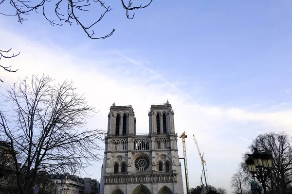 Paris Fransa Aralık 2019 Nisan 2019 Çatıda Çıkan Yangınla Kısmen — Stok fotoğraf