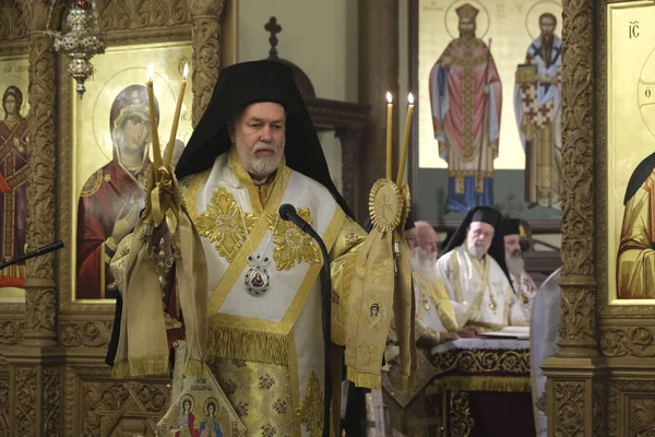 Métropolite Orthodoxe Athénagoras Belgique Assiste Une Messe Dans Cathédrale Des — Photo