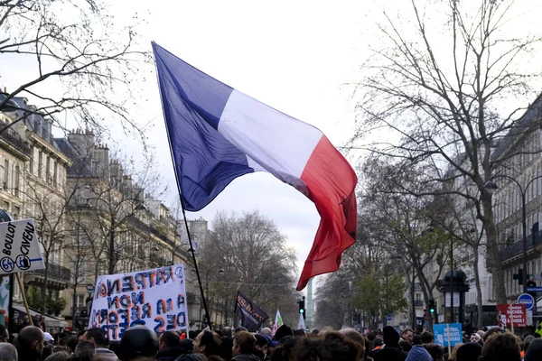 People March Demonstration Pension Reforms Paris France December 2019 — 스톡 사진