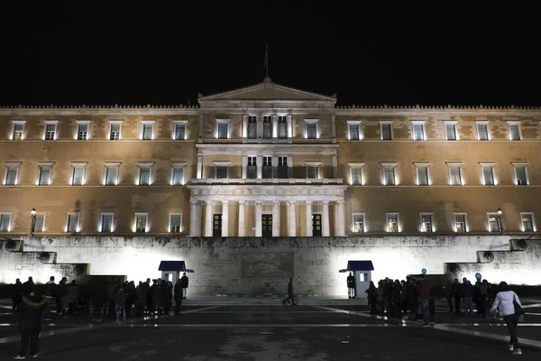 Κτίριο Της Βουλής Των Ελλήνων Στην Αθήνα Στις Δεκεμβρίου 2019 — Φωτογραφία Αρχείου