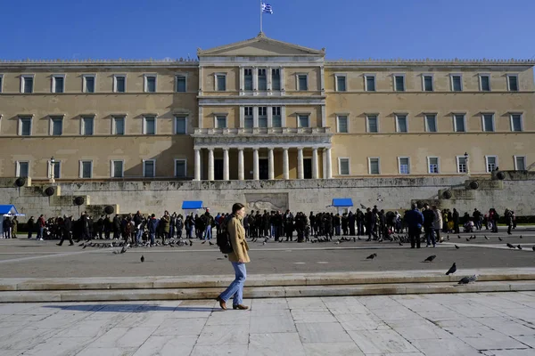 Edificio Del Parlamento Griego Atenas Grecia Diciembre 2019 — Foto de Stock