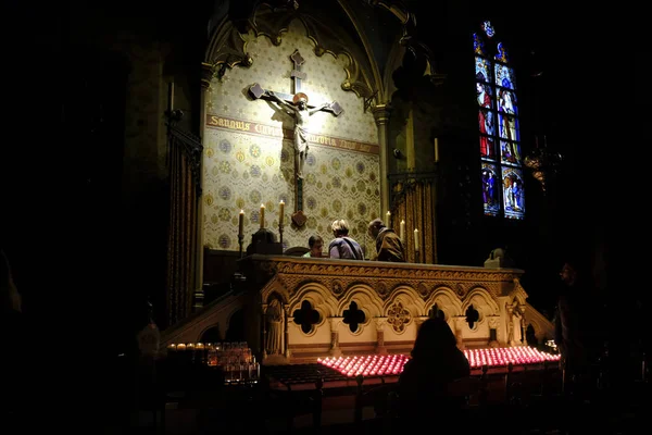 Les Fidèles Basilique Saint Sang Bruges Belgique Novembre 2019 — Photo
