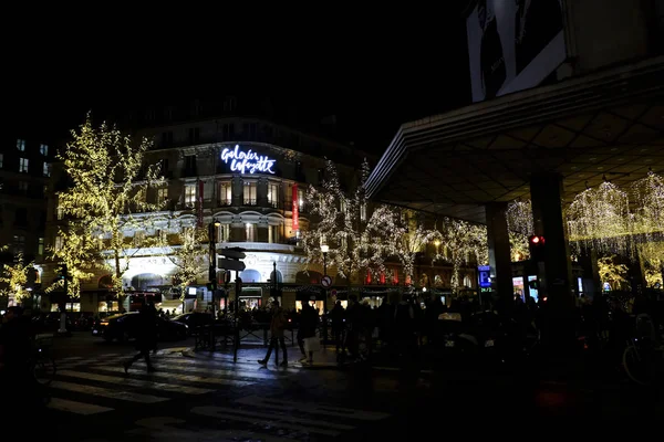 Pohled Exteriéru Galeries Lafayette Paříži Francie Prosince 2019 — Stock fotografie