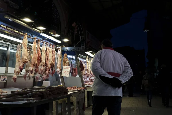 Slaktare Och Konsumenter Offentlig Marknad Aten Grekland Den December 2019 — Stockfoto