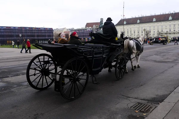 Carrozza Attesa Tour Nella Città Vienna Austria Dicembre 2019 — Foto Stock