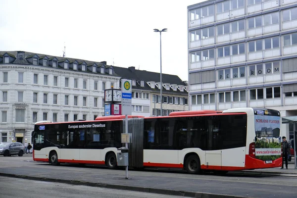 Autobus Transport Commun Dans Rue Trèves Allemagne Janvier 2020 — Photo