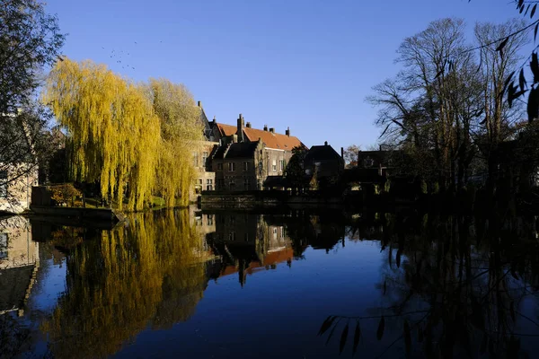 Vista Canal Bruges Bélgica Novembro 2019 — Fotografia de Stock