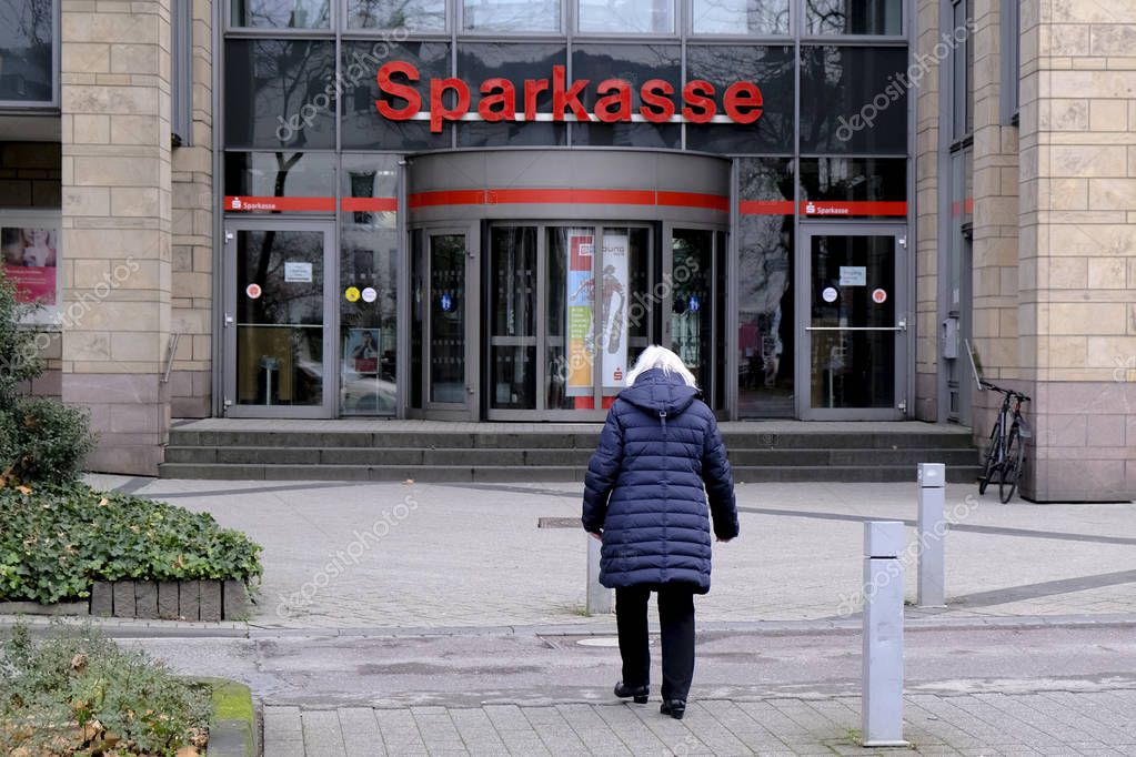 Exterior view of Sparkasse bank branch in Trier, Germany on Jan. 11, 2020