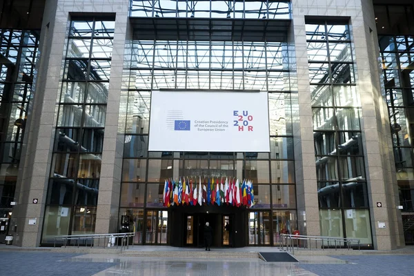 Bryssel Belgien Januari 2019 Logotyp För Det Kroatiska Ordförandeskapet Europarådet — Stockfoto