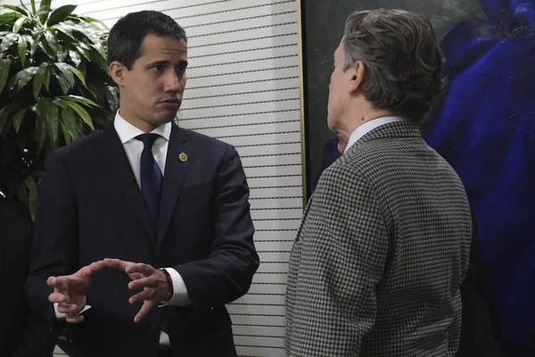 Venezuelan Opposition Leader Juan Guaido Arrives Meeting Parliament Brussels Belgium — Stock Photo, Image