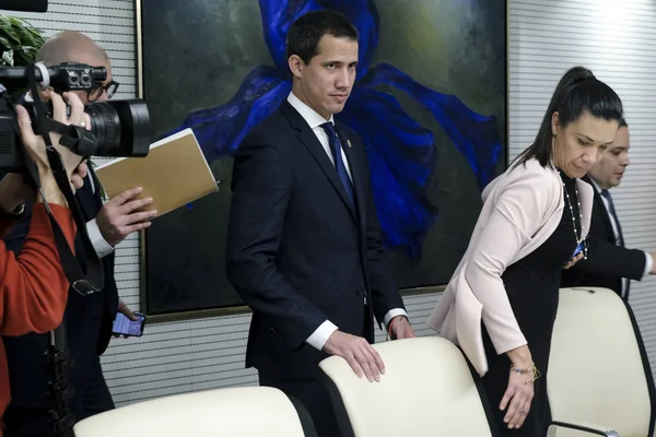 El líder opositor venezolano Juan Guaido en Bruselas, Bélgica — Foto de Stock