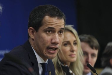 Venezuela muhalefet lideri Juan Guaido Brüksel, Belçika 'da 