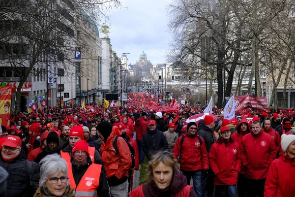 Nemzeti demonstráció a megerősített és jogosan finanszírozott szociális partnerek számára — Stock Fotó