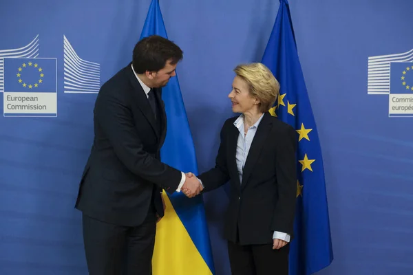 Ukraine Le Premier ministre Oleksiy Honcharuk à la Commission européenne à — Photo