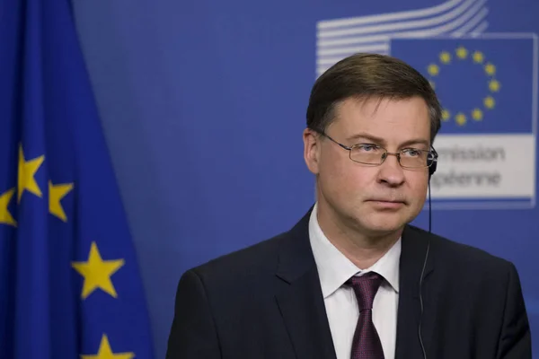 Ukraine Prime Minister Oleksiy Honcharuk at the EU Commission in — 스톡 사진