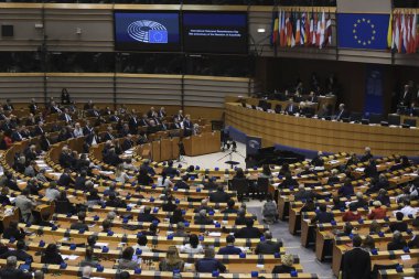 EU Parliament plenary session on Brexit clipart